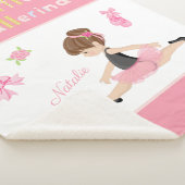 Couverture Sherpa Little Ballerina Pink Ballet Girls Nom (3/4)
