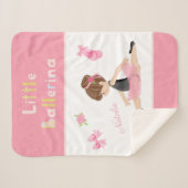 Couverture Sherpa Little Ballerina Pink Ballet Girls Nom (Devant (Horizontal))