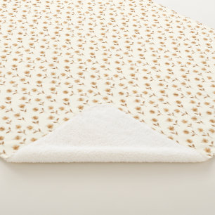 Couverture Sherpa Little Budding Queen Annes - Cottage core motif.