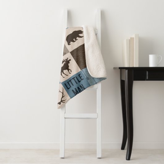 Couverture Sherpa Little Man Rustic Minky Blanket Sherpa (En situation)