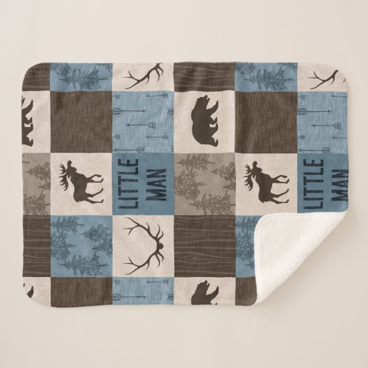 Couverture Sherpa Little Man Rustic Minky Blanket Sherpa (Devant (Horizontal))