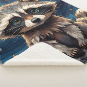 Couverture Sherpa Little Raccoon Night Ciel Vitrail (3/4)