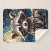 Couverture Sherpa Little Raccoon Night Ciel Vitrail (Devant (Horizontal))