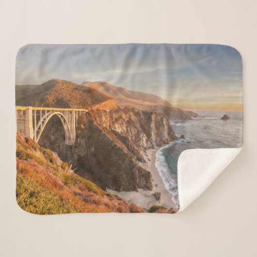 Couverture Sherpa Littoral | Bixby Bridge, Big Sur Californie (Devant (Horizontal))