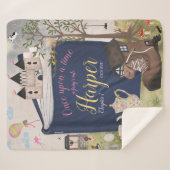 Couverture Sherpa Livre d'histoire Fairytale Blanche personnalisée (Devant (Horizontal))