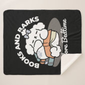 Couverture Sherpa Livres et écorces - Conception de lecture de chien (Devant (Horizontal))