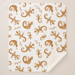 Couverture Sherpa Lizards Chameleons : Design Motif sans couture.