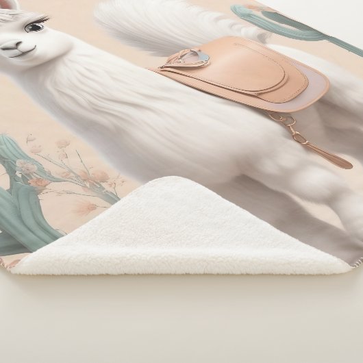 Couverture Sherpa Llama à selle dans le désert (3/4)