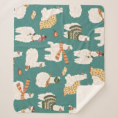 Couverture Sherpa Llama Alpaca Sweater Motif sans couture. (Devant)