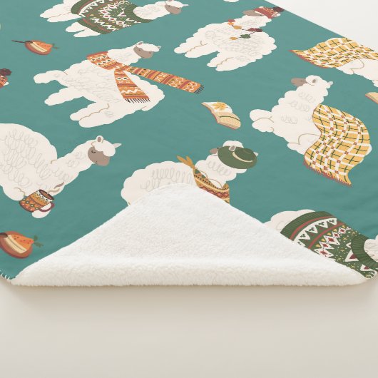 Couverture Sherpa Llama Alpaca Sweater Motif sans couture. (3/4)