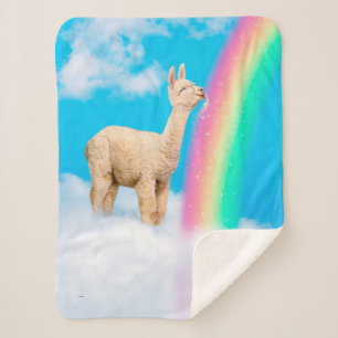 Couverture Sherpa Llama Licking Rainbow