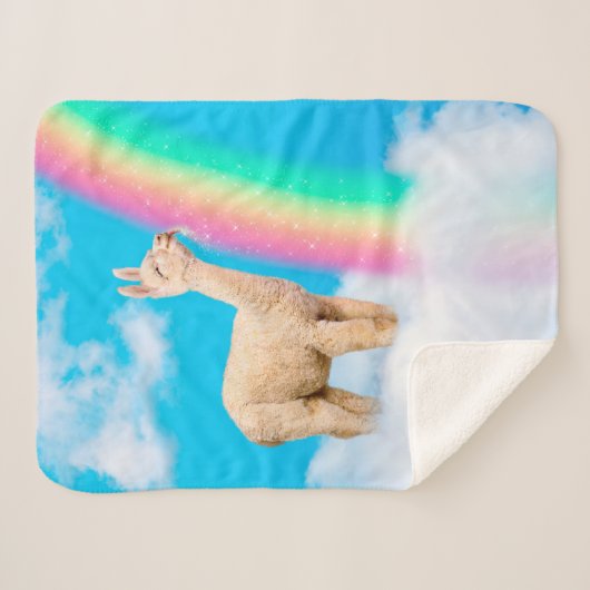Couverture Sherpa Llama Licking Rainbow (Devant (Horizontal))