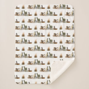 Couverture Sherpa Llama Meadow (choisir la couleur