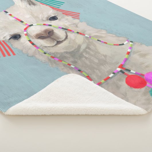 Couverture Sherpa Llama ornée - Blanc (3/4)