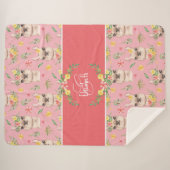 Couverture Sherpa Llama rose mignonne Motif pour petites filles (Devant (Horizontal))