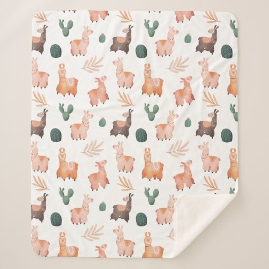 Couverture Sherpa Llamas Sherpa Blanket (Devant)