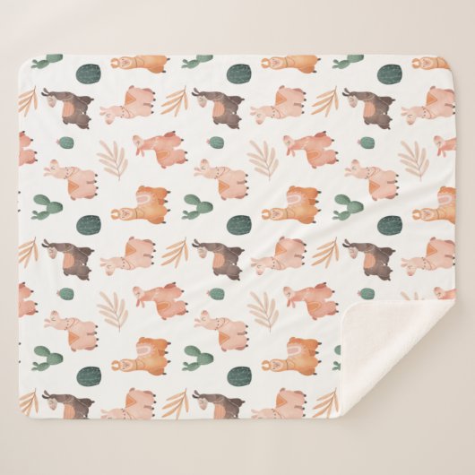 Couverture Sherpa Llamas Sherpa Blanket (Devant (Horizontal))