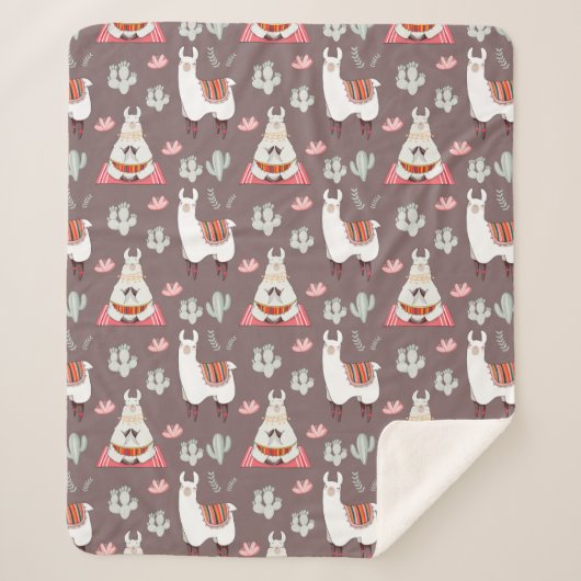 Couverture Sherpa Llamas Sherpa Blanket (Devant)