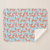 Couverture Sherpa L'océan de corail de crevettes roses de crevette (Devant (Horizontal))