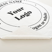 Couverture Sherpa Logo d'entreprise et texte promotionnel | Blanc (3/4)