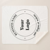 Couverture Sherpa Logo d'entreprise et texte promotionnel | Blanc (Devant (Horizontal))