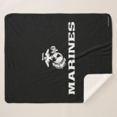 Couverture Sherpa Logo empilé USMC - Blanc (Devant (Horizontal))