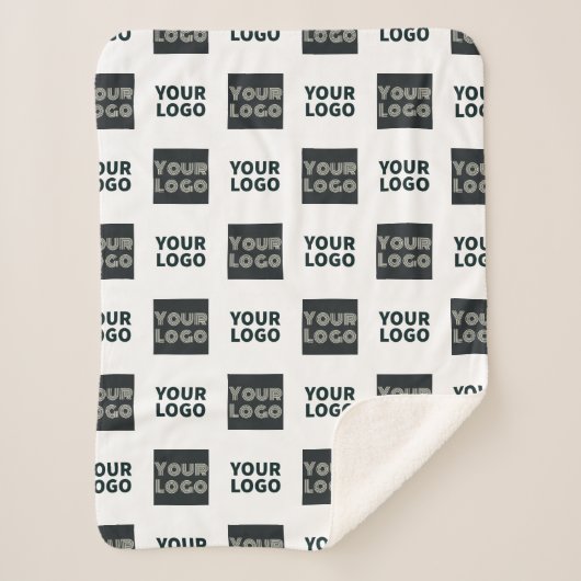 Couverture Sherpa Logo simple à répétition 2 | Blanc (Devant)