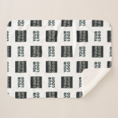 Couverture Sherpa Logo simple à répétition 2 | Blanc (Devant (Horizontal))