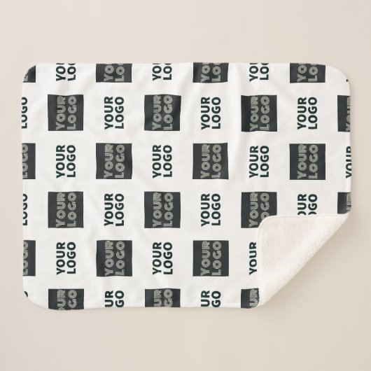 Couverture Sherpa Logo simple à répétition 2 | Blanc (Devant (Horizontal))