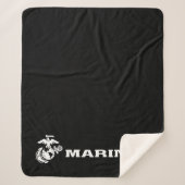 Couverture Sherpa Logo USMC - Blanc (Devant)