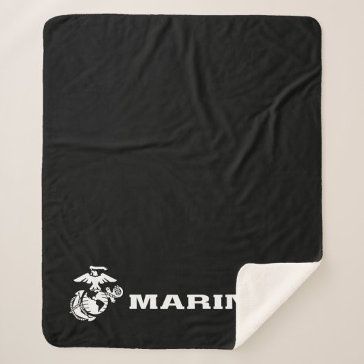 Couverture Sherpa Logo USMC - Blanc (Devant)