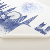 Couverture Sherpa Londres Skyline - Aquarelle bleue (3/4)