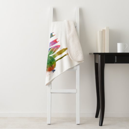 Couverture Sherpa Londres Skyline - Rainbow (En situation)