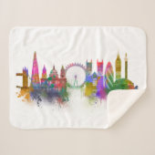 Couverture Sherpa Londres Skyline - Rainbow (Devant (Horizontal))