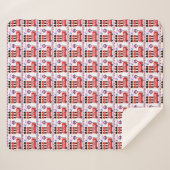 Couverture Sherpa Londres UK Queens Guard Red Bus mignon Motif (Devant (Horizontal))