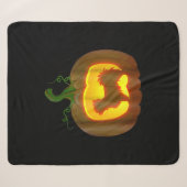 Couverture Sherpa Long Haired Chihuahua Halloween (Devant (Horizontal))