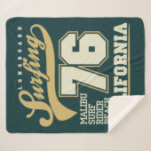 Couverture Sherpa Longboard surfant | la Californie 76 (Devant (Horizontal))