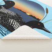 Couverture Sherpa Loon Couple coucher de soleil bleu (3/4)