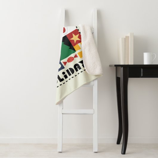 Couverture Sherpa LOONEY TUNES™ BUGS BUNNY™ Holidays Badge (En situation)