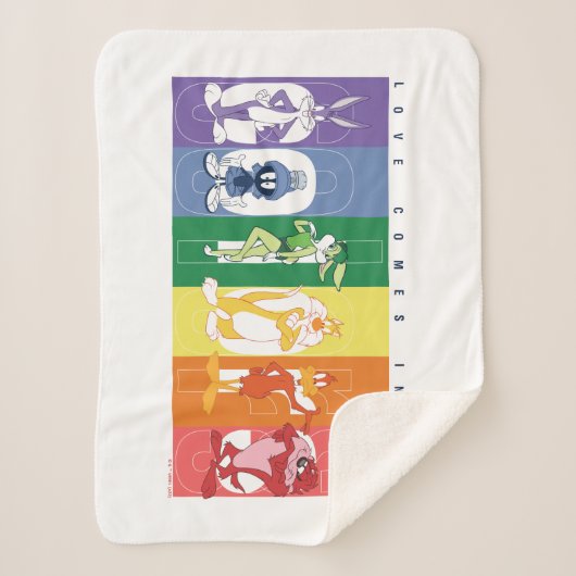 Couverture Sherpa LOONEY TUNES™ - L'Amour Vient Dans Toutes Les Coul (Devant)