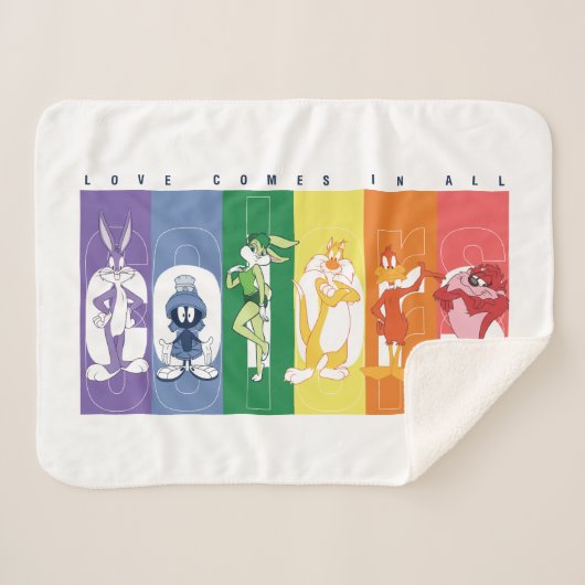 Couverture Sherpa LOONEY TUNES™ - L'Amour Vient Dans Toutes Les Coul (Devant (Horizontal))