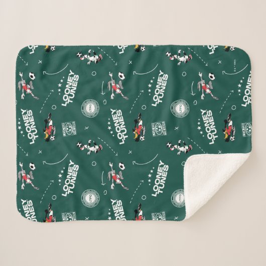 Couverture Sherpa LOONEY TUNES™ Soccer Playbook Pattern (Devant (Horizontal))