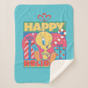 Couverture Sherpa LOONEY TUNES™ TWEETY™ Joyeuses fêtes