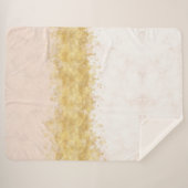 Couverture Sherpa L'or rougissent charme rose d'aquarelle (Devant (Horizontal))