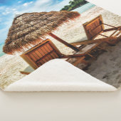 Couverture Sherpa Lounge on beach throw pillow (3/4)
