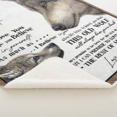 Couverture Sherpa Loup à mon fils n'oubliez jamais l'amour votre cad (3/4)