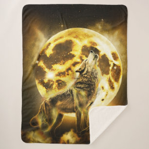 Couverture Sherpa Loup d'or