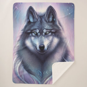 Couverture Sherpa Loup mystique Sherpa Blanket