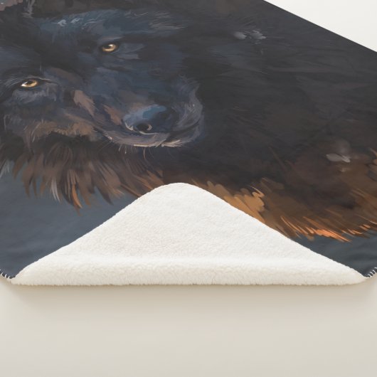 Couverture Sherpa Loup noir (3/4)
