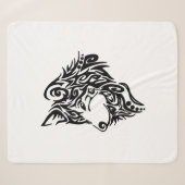 Couverture Sherpa Loup tribal (Devant (Horizontal))